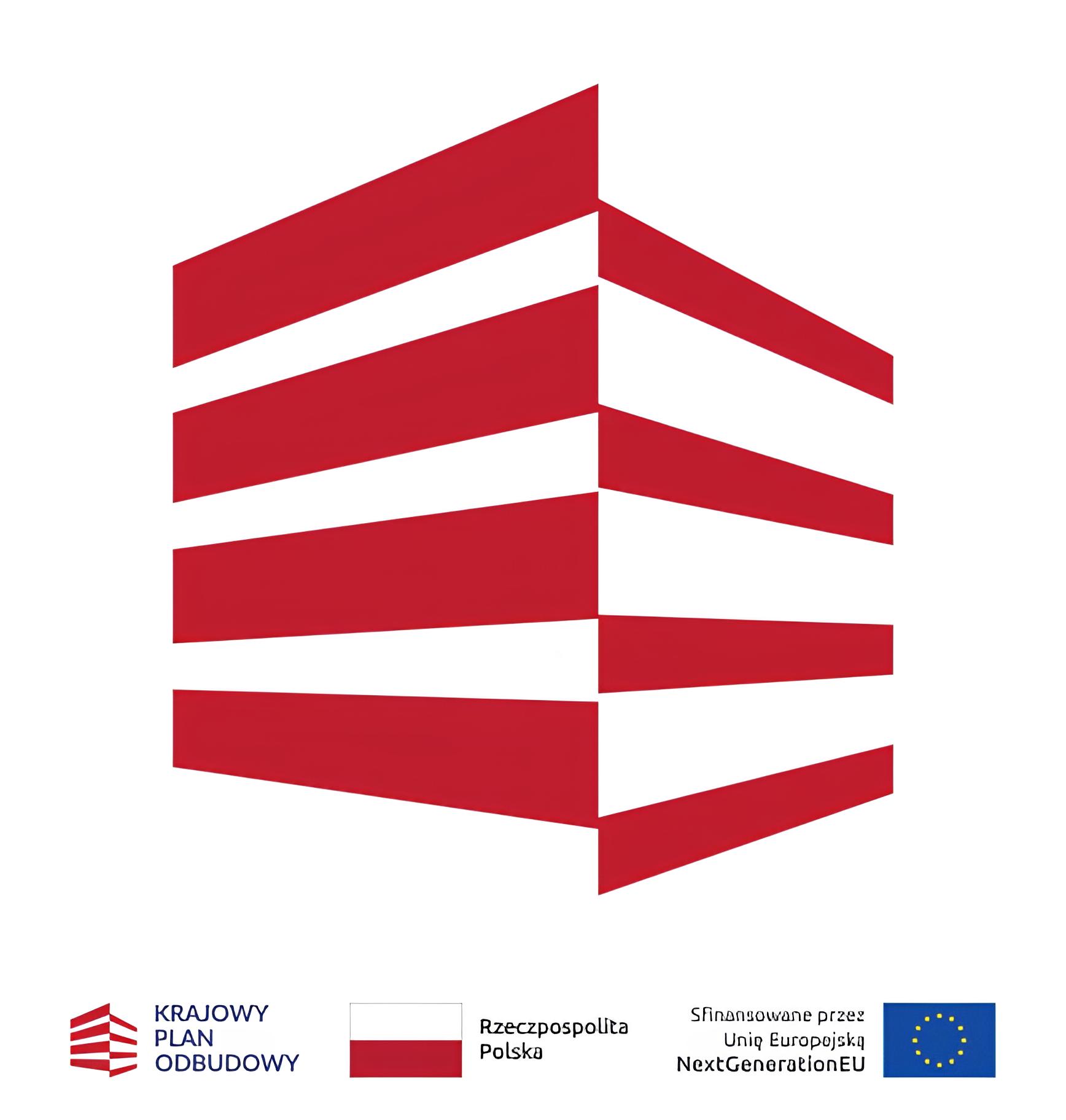 Naklejka KPO: Krajowy Plan Odbudowy, Rzeczpospolita Polska, Sfinansowane przez Unię Europejską — NextGenerationEU